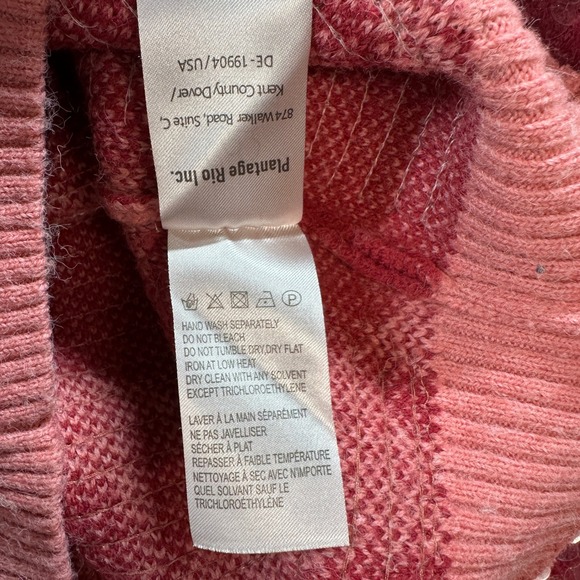 Farm Rio Sequin Hearts Knit Sweater Small Pink Red Wool Blend Love Puff Sleeves - Picture 11 of 14